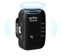 2025 Newest WiFi Extender Booster, WiFi Repeater for Home, WiFi Booster Range Extender, Covers up to 3600 Sq - With Ethernet Port, Quick Setup, Home Wireless Signal Booster, Uk Plug (Black)