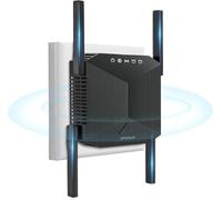 2025 Newest WiFi Extender: Signal Booster with Ethernet Port - Covers 5,000 sq.ft., Connects 50 Devices, 4 Antennas, 1-Click Setup, Access Point Mode, Compatible with UK Plug