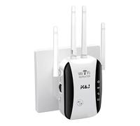 2025 Newest WiFi Extender, WiFi Booster, 4 Antennas Up to 5000 Sq.ft and 50 Devices, WiFi Repeater, Wireless Internet Repeater with Ethernet Port, 1-Click Setup, Access Point, UK plug - White