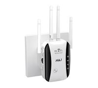 2025 Newest WiFi Extender, WiFi Booster, 4 Antennas Up to 5000 Sq.ft and 50 Devices, WiFi Repeater, Wireless Internet Repeater with Ethernet Port, 1-Click Setup, Access Point, UK plug - White