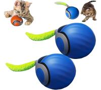 2025 Newly upgraded version 3.0 Interactive Cat Toy for Indoor, Cool Intelligent Interactive Cat Ball for Indoor Bored Cats, Automatic Rolling Ball 3.0 Puzzle Toy (Blue 2PCS)
