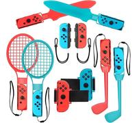 2025 Nintendo Switch Sports Accessories Bundle - HLRAO 10 in 1 Family Accessories Kit for Nintendo Switch Sports Games:Tennis Rackets,Sword Grips,Golf Clubs,Wrist Dance Bands & Leg Strap etc.