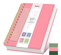 2025 Notebook A5 Journals for Women Men, Study Essent, College Ruled Wirebound Spiral Note book, 100 GSM, with Bookmark Ruler, Inner Pocket, Thick Cover for School Travel Office 14.5 x 20.7cm,Pink