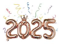2025 Number Balloons | Holiday Decor 2025 Foil Balloons | Foil Balloon Numbers for Wedding, Holiday Parties, Friends Gathering, Celebration