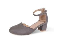 2025 Oktoberfest- Women's Casual Sandals Comfortable Medium Heel Slip On Round Toe Strappy Flat Summer Beach Shoes Daily Wear With Jeans Dresses Leopard Slip on Sandals for Women (Grey, 6.5)