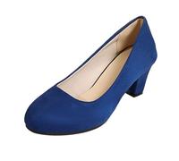 2025 Oktoberfest- Women's Velour Dirndl Shoes with Straps Elegant Dance Shoes Ankle Strap Heel for Weddings Oktoberfest and Party Cap Toe Heels for Women (Blue, 5)