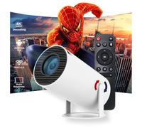 2025 OptiZen Mini Projector, 720p HD & 4K Support, Portable Projector with WiFi 6 & Bluetooth 5 Auto Keystone Correction, Works with Android, USB, HDMI, TV Stick, Tablet, 12,000 Lumens, 180° Rotation