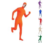 2025 Orange Jumpsuit Costume Adult Yellow Mustache and Eyebrows Jumpsuit Full Body Open Face Bodysuit Cosplay for Men Halloween Costumes Orange Suit Morph Suit Morph Costume Boys