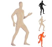 2025 Orange Jumpsuit Costume Adult Yellow Mustache and Eyebrows Jumpsuit Full Body Open Face Bodysuit Cosplay for Men Halloween Costumes Orange Costume the the Morph Suit Body