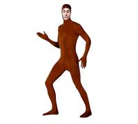 2025 Orange Jumpsuit Costume Adult Yellow Mustache and Eyebrows Jumpsuit Full Body Open Face Bodysuit Cosplay for Men Halloween Costumes the Costume Morph Suit Orange Body
