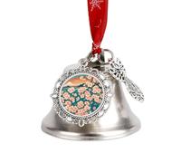 2025 Oriental Ancient Style Christmas Bell Ornaments Silver Jingle Bells with Red Hanging Rope Vintage Decorative Bells for Xmas Tree Fireplace Mantle Home Decor Holiday Festive Party