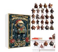 2025 Ornament Advent, 2D Acrylic Festive Monkey Decoration, 24 Days Monkey Countdown Pendant for Holiday Home Christmas Tree Car Rear View Mirror Wall Window Door Adults Children