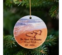 2025 Our First Christmas Married Ornament, Crystal Wedding Ornament Mr And Mrs Christmas Decor Present for New Couples Wedding Bridal Shower Gift