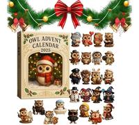 2025 Owl Advent Calendar, 24-Day Christmas Calendar - 24 Gifts with Mini Owl Figures, 2D Acrylic Keychain Collection Decoration, Christmas Advent Calendar Decorations