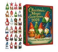 2025, Pack of 24 Gnomes Christmas Decoration Countdown Calendar, 2D Acrylic Christmas Gnome Decorative Figures Christmas Calendar for Children Babies