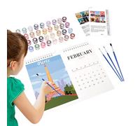 2025 Paint-By-Numbers Calendar - Wall & Desk Monthly Art Kit, Brush Acrylic Set | Creative Hand-Paint Feature, Decorative Planning Tool For Home Office School Gift Use