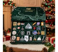 2025 Paris Left Bank Art Advent Calendar, 24 Miniature Paris Landmarks & Food Elements, Immersive French Art Prints & Trinkets, for Arts Travel Lovers (2set)