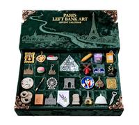 2025 Paris Left Bank Art Advent Calendar, 24 Miniature Paris Landmarks & Food Elements, Immersive French Holiday Countdown Gift Box, for Arts Travel Lovers(1pc)