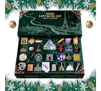 2025 Paris Left Bank Art Advent Calendar, Contains 24 Miniature Landmarks And Food Elements Advent Calendar, Parisian Christmas Decoration Gift Box, A Must For Paris & Art Enthusiasts