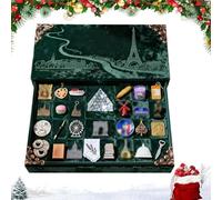 2025 ParisArt Advent Calendar with 24 ParisLandmarks & Food Elements,Holiday Countdown Gift Box with Display Scene,Christmas Decor,for Arts Travel Lovers