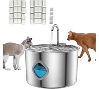 2025 Pawira/Hydropaws Water Fountain for Cats and Dogs, 304 Stainless Steel, Large Capacity of 3.2l (108 Fl Oz), Super Silent Pump, Healthy Living Water, for All Pets (USB, 3.4L/108oz) (Color:USB)
