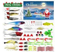 2025 Peche Advent Calendar for Men with 78 Pieces, 24 Day Christmas Advent Calendars, Lures and Fishing Kit Christmas Gift for Fisherman, Dad, Husband and Teen Boy (Blue)