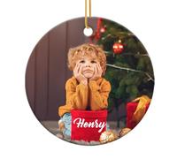 2025 Personalised Christmas Baubles with Photo Custom Pendant for Ceramic Xmas Tree Decor, Ideal for Baby's First Christmas, Kids, Parents, and Friends