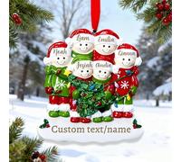 2025 Personalised Family Christmas Baubles - Custom Engraved Snowman Tree Decorations with Your Names, Festive Hanging Ornaments for Families of 2-6 (Family of 6)