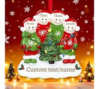 2025 Personalised Family Christmas Baubles - Custom Engraved Snowman Tree Decorations with Your Names, Festive Hanging Ornaments for Families of 2-6 (Family of 4)
