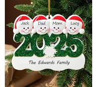 2025 Personalized Family Christmas Ornament, Decorative Hanging Snowman Couple Christmas Tree Ornaments, Custom Names Family Snowman Ornament Decoration for Mom, Dad, Kid, Grandma, Grandpa