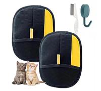 2025 Pet Hair Removal Glove, Reusable Electrostatic Pet Hair Remover Glove for Dogs & Cats, Static Pets Hairs Removal Gloves with Comb, Ideal for Dog & Cat Grooming (2pcs)