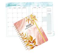 2025 Planner 140 Sheets 8.5x6.1 Inch Yearly Planner Jan. to Dec. 2025 Calendar 12 Months Academic Flexible Cover Thick Paper Agenda Calendar Book with Tabs ＆ Elastic Band2024-