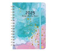 2025 Planner, 8.4x6.3in Agenda January-December 2025 Weekly and Monthly Daily, Hardcover Happy Calendar Year Diary Book With Tabs & Inner Pocket (Style D)