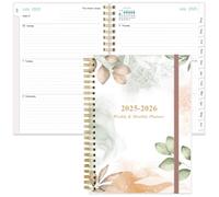 2025 Planner - A5 Weekly & Monthly Planner & Journal to Track Goals, January 2025 - December 2025, Medium 5.8" x 8.5", Rose Leaf