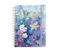 2025 Planner Academic Monthly and Weekly Calender Planner Jan. 2025 - Dec. 2025 A5 Planner with Flexible Cover Twin Wire Binding Planner with Monthly Tabs for Teacher & Easter Crafts (A, 16.5x21.5cm)