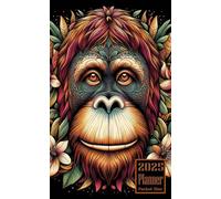 2025 Planner Pocket Size: Orangutan Ape Animal themed Cover Daily Weekly Diary 12 Month Calendar Vision Mission Board Schedule Organizer Goals Appointment Notes