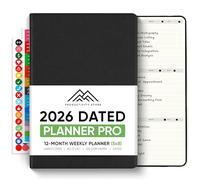 2025 Planner PRO - 5.8" x 8.3" A5 Daily, Weekly & Monthly All-In-One - Best 2025-2026 Dated Productivity Planner - Black