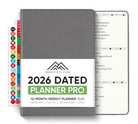 2025 Planner PRO - 5.8" x 8.3" - Dated 2025 Planner - Daily Planner, Weekly Planner & Monthly Planner All-In-One - Best Planner 2025-2026 - A5 Planner 5.8" x 8.3" - Gray - Productivity Store