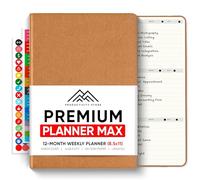 2025 Planner Pro Max - Undated 2025 Planner - Daily Planner, Weekly Planner & Monthly Planner 2025-2026 All-In-One - A4 8.5" x 11" - Brown - Productivity Store
