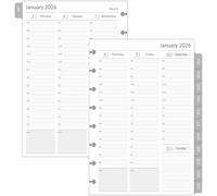 2025 Planner Refills for 8-Discbound Notebooks, Weekly and Monthly Appointment Book Inserts with Month Tabs, 8-Disc Punches, Junior Size
