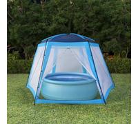 vidaXL Pool Tent Fabric 500x433x250cm Blue Beach Party Canopy Shelter Sunshade