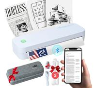 2025 Portable Wireless Inkless Thermal Printer - Bluetooth Mobile Printer for iPhone, Android, Laptop, Tablet for Home and School- 8.5”x11” w/Free Shockproof Case & 3 Rolls Thermal Paper