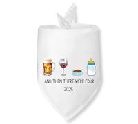 2025 Pregnancy Announcement Dog Bandana and Then There were Four Baby Announcement Dog Bandana Gender Reveal Pet Scarf for Small Medium Dogs & Cats 2025