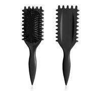 2025 Premium Boar Bristle Curly Hair Brush Upgrade Version Curl Defining Brush, for Men Women Girls Curls, Reduce Hair Pulling Frizz, Ergonomic Design and Comfortable,Black