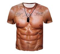 2025 - Printed Unisex Deer Dress Party Fancy Holiday Rude T-Shirt 3D Boobs Men's Dress Shirts Oversized Shirt Men, brown, L