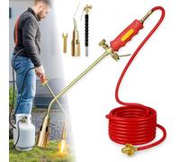 2025 Propane Torch Weed Burner Kit - Heavy Duty Flame Thrower for Weeding, Roofing, Ice Melting - Adjustable Nozzle & Hose (30/35/50mm Options) (35mm/1.38 in Double Switch, 1.2m)