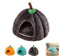 2025 Pumpkin Cat House, Cute Pumpkin Shape Cave, Warm Cave Nest Sleeping House for Cats Small Dogs (Gray,S)
