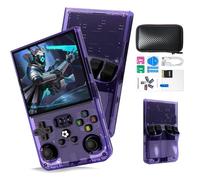 2025 R36MAX Retro Handheld Game Console with 128GB, 4.0 Inch IPS Screen, Open Source Linux System, Portable Video Gaming Console Built-in 21000+ Classic Games for Adults, Teens (Purple Translucent)