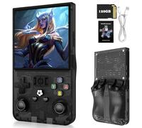 2025 R36MAX Retro Handheld Game Console with 128GB, 4.0 Inch IPS Screen, Open Source Linux System, Portable Video Gaming Console Built-in 21000+ Classic Games for Adults, Teens (Black Translucent)