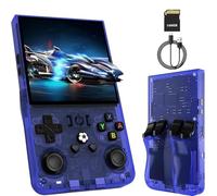 2025 R36MAX Retro Handheld Game Console with 128GB, 4.0 Inch IPS Screen, Open Source Linux System, Portable Video Gaming Console Built-in 21000+ Classic Games for Adults, Teens (Blue Translucent)